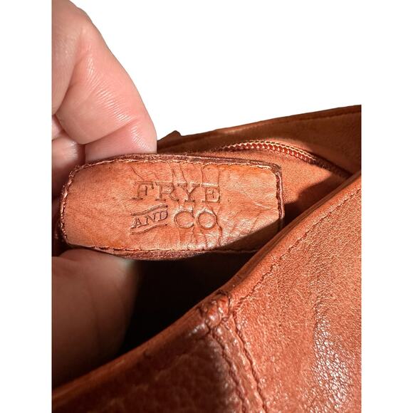 Frye & Co Backpack Small Leather and woven Esme Book Bag paprika - Picture 4 of 12